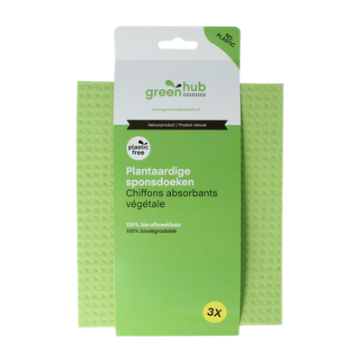Greenhub Sponsdoeken plantaardig 3 Stuks Greenhub Sponsdoeken plantaardig 3 Stuks
