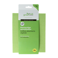 Greenhub Sponsdoeken plantaardig 3 Stuks - thumbnail