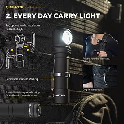 ArmyTek Wizard C2 WR Magnet Warm & Red Hoofdlamp werkt op een accu LED Met magneethouder 1100 lm 3 h 65 g