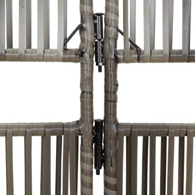 Kamerscherm 3 panelen poly rattan grijs