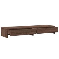 Monitorstandaard met lades 100x27x15 cm hout bruin eikenkleur - thumbnail