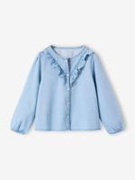 Denim katoenen meisjesblouse stone - thumbnail