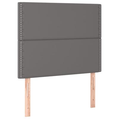 Boxspring met matras kunstleer grijs 90x200 cm - thumbnail