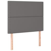 Hoofdbord LED 144x5x78/88 cm kunstleer grijs - thumbnail