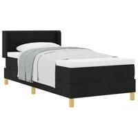 Boxspring bed met hoofdeinde Zwart en Wit 90 x 190 cm Stof - thumbnail