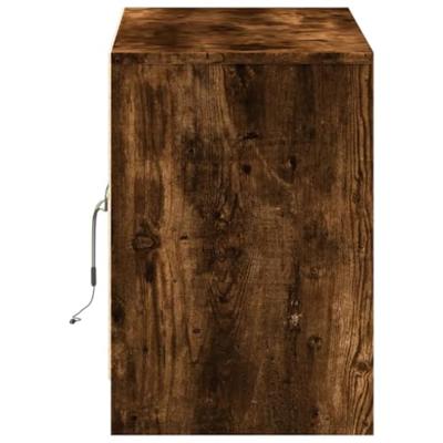 Tv-meubel met LED 100x34x50 cm bewerkt hout gerookt eikenkleur