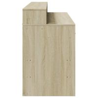 Bureau met LED-verlichting 160x55x91 cm hout sonoma eikenkleur - thumbnail