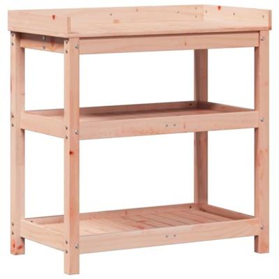 VidaXL Oppottafel met schappen 82,5x45x86,5 cm massief douglashout