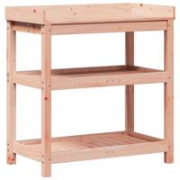 VidaXL Oppottafel met schappen 82,5x45x86,5 cm massief douglashout - thumbnail