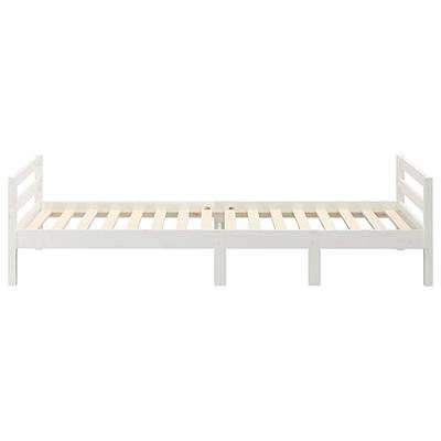 Bedframe zonder matras massief grenenhout wit 80x200 cm