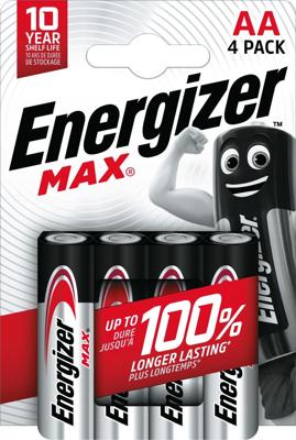 Energizer batterijen Max AA, blister van 4 stuks Energizer batterijen Max AA, blister van 4 stuks