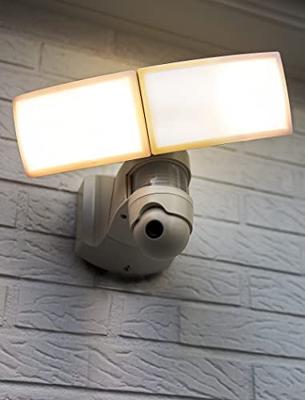 Lamp met camera buiten breedstraler &apos;Libra&apos; wit verstelbaar - thumbnail
