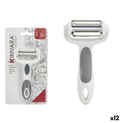 Schiller Kinvara Wit Grijs Roestvrij staal Polypropyleen TPR 12 x 3 x 22 cm 3 in 1 (12 Stuks)