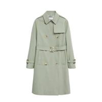 Mango trenchcoat met ceintuur groen - thumbnail