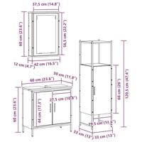 3-delige badkamermeubelset Oude Hout Gelaagd Hout - thumbnail