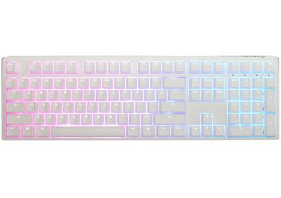 Ducky one 3 classic pure white rgb mechanisch toetsenbord (wit, us lay-out (qwerty), cherry mx silent red, 100%, rgb led, double-shot pbt, hot-swappable, quack mechanics)