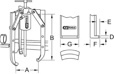 KS Tools 6400330 Poelietrekker Spanbereik 700 mm Aantal haken 3