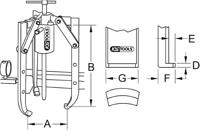 KS Tools 6400330 Poelietrekker Spanbereik 700 mm Aantal haken 3 - thumbnail