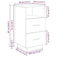 Nachtkastjes 2 st met 2 lades 36x36x68 cm gerookt eikenkleurig - thumbnail