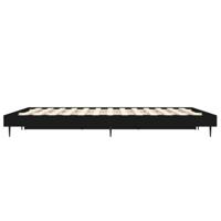 Bedframe LED massief hout zwart 140x190 cm - thumbnail