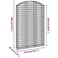 Schanskorf gewelfd 150x30x220/240 cm gegalvaniseerd ijzer - thumbnail