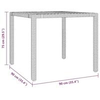 5-delige Bistroset met kussens poly rattan grijs - thumbnail