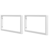 Wandbeugels voor wasbak 2 st rechthoekig staal wit - thumbnail