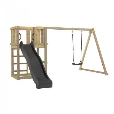 Houten Speeltoren Met Glijbaan En Schommel