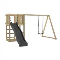 Houten Speeltoren Met Glijbaan En Schommel - thumbnail
