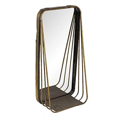 Clayre & Eef Spiegel 19x39 cm Koperkleurig Metaal Rechthoek Grote