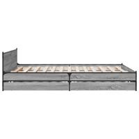 Bedframe met lades bewerkt hout grijs sonoma eiken 135x190 cm - thumbnail