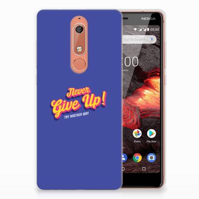 Nokia 5.1 (2018) Siliconen hoesje met naam Never Give Up