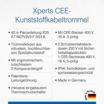 AS Schwabe 22160 Kabelhaspel 25 m Geel CEE-stekker 16 A 5-polig