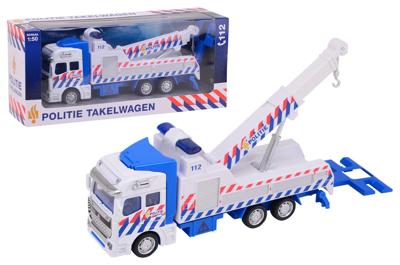 Johntoy 1-1-2 pull-back politie takelwagen