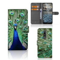 Nokia 2.4 | Telefoonhoesje | Met pasjeshouder | Pauw - thumbnail