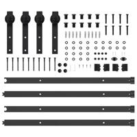 Doos met onderdelen voor schuifdeur 213,5 cm staal zwart - thumbnail