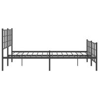 Bedframe met hoofd- en voeteneinde metaal zwart 150x200 cm - thumbnail