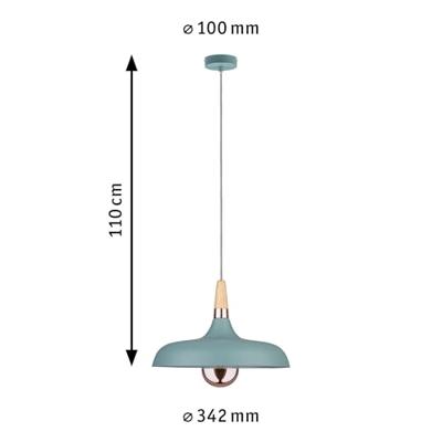 Paulmann Neordic Juna 79655 Hanglamp LED E27 20 W Zachtgroen, Koper, Hout