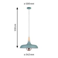 Paulmann Neordic Juna 79655 Hanglamp LED E27 20 W Zachtgroen, Koper, Hout - thumbnail