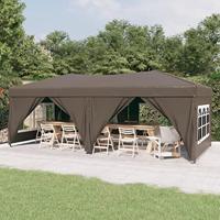 Partytent inklapbaar met zijwanden 3x6 m taupe - thumbnail