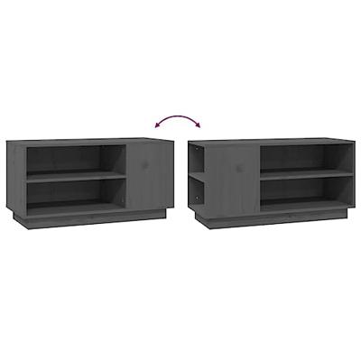 Tv-meubel 80x35x40,5 cm massief grenenhout grijs