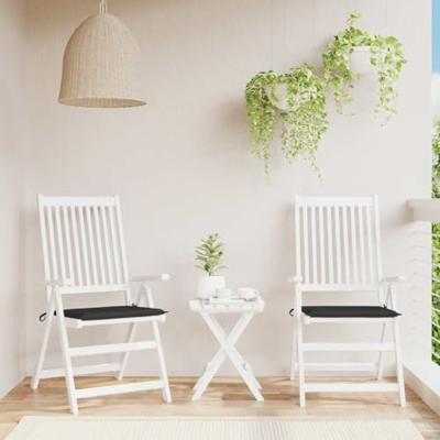 VidaXL Tuinstoelkussens 2 st 40x40x3 cm oxford stof zwart