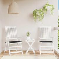 VidaXL Tuinstoelkussens 2 st 40x40x3 cm oxford stof zwart - thumbnail