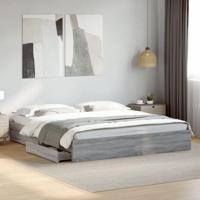 Bedframe met lades bewerkt hout grijs sonoma eiken 180x200 cm - thumbnail