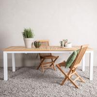 Nohr Uitschuifbare Tuintafel 'Taysha' Teakhout, 224/324 x 100cm, kleur Wit - thumbnail