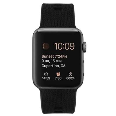 Siliconen bandje met motief - Zwart - Geschikt voor Apple Watch 38mm / 40mm / 41mm / 42mm