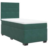 Boxspring met matras fluweel donkergroen 100x200 cm - thumbnail