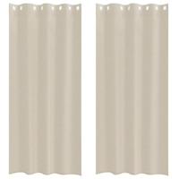 VidaXL Voile gordijn met gordijnen 2 pcs zand 260 x 140 cm polyester - thumbnail
