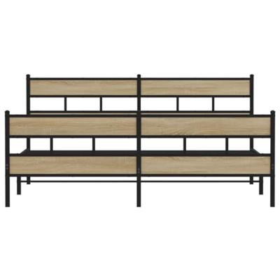 Bedframe zonder matras metaal sonoma eikenkleurig 193x203 cm