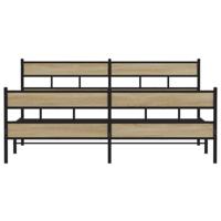 Bedframe zonder matras metaal sonoma eikenkleur 200x200 cm - thumbnail